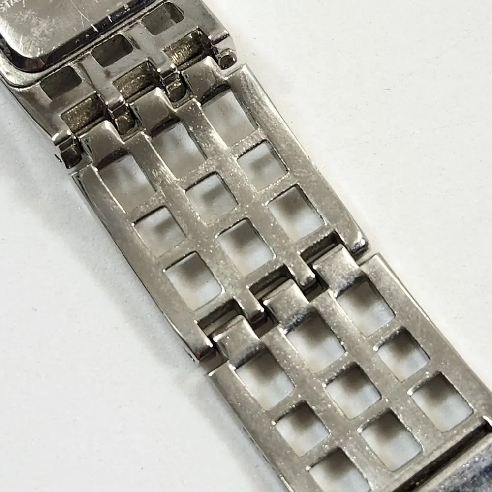 Rumours Watch Women's 28820 Silver Tone Rectangle Quartz Geometric Bracelet VTG